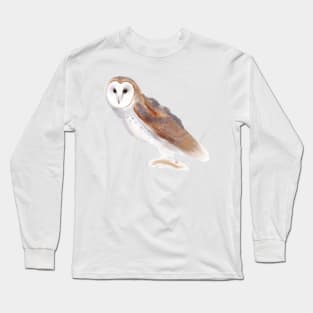 Barn Owl Watercolor Long Sleeve T-Shirt